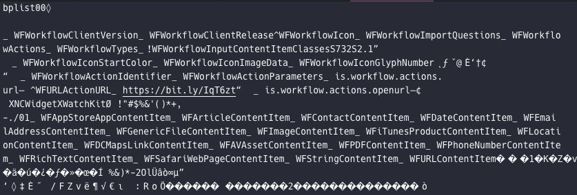 A .shortcut file, opened in VSCode